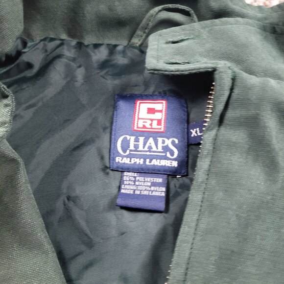 Chaps RALPH LAUREN Jacket Mens XL Bomber Green Washed Golf Full Zip - Picture 2 of 7